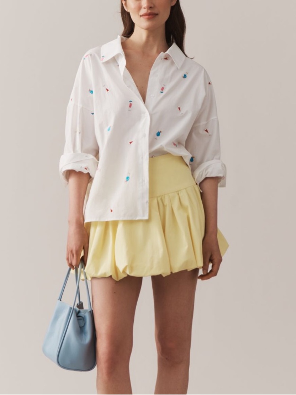 En Saison Nellie Buttondown Shirt from Anthropologie Cocktail Print Size M NWT - Picture 2 of 16